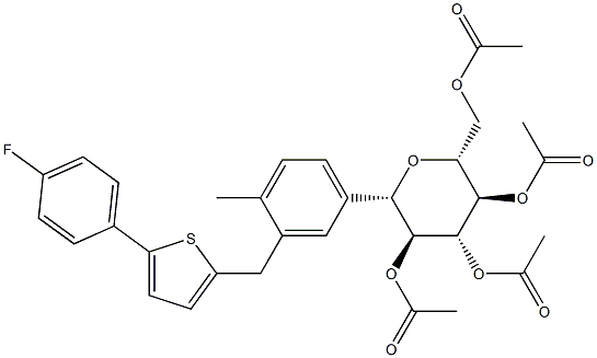 (1S)-1,5-脫水-1-C-[3-[[5-(4-氟苯基)-2-噻吩基]甲基]-4-甲基苯基]-D-山梨糖醇四乙酸酯