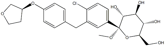 甲基 1-C-[4-氯-3-[[4-[[(3S)-四氫-3-呋喃基]氧基]苯基]甲基]苯基]-alpha-D-吡喃葡萄糖苷